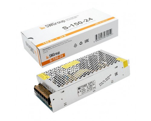 Блок питания SWG 24V 150W IP20 6,25A S-150-24 000108