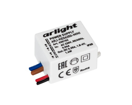 Драйвер Arlight ARJ-KE04350-Mini 1,8-4V 1,4W IP20 0,35A 030182