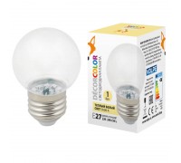 Лампа декоративная светодиодная Volpe E27 1W 3000K прозрачная LED-G45-1W/3000K/E27/CL/С UL-00005807