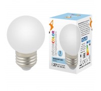 Лампа декоративная светодиодная Volpe E27 1W 6000K матовая LED-G45-1W/6000K/E27/FR/С UL-00005806