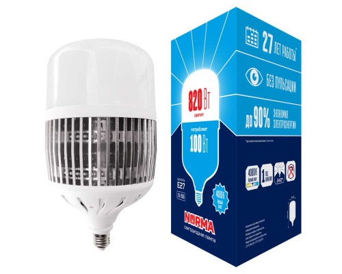 Лампа LED сверхмощная Volpe E27 100W 4000K матовая LED-M80-100W/4000K/E27/FR/NR UL-00006797