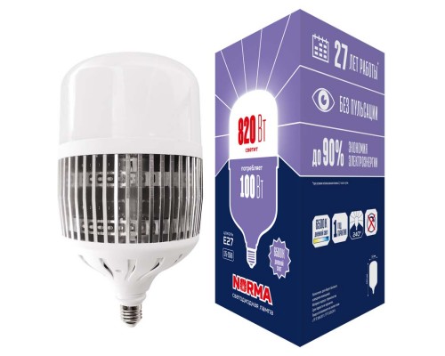 Лампа LED сверхмощная Volpe E27 100W 6500K матовая LED-M80-100W/6500K/E27/FR/NR UL-00006798