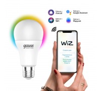 Лампа светодиодная диммируемая Gauss Smart Home E27 10W 2700-6500K RGBW матовая 1180112