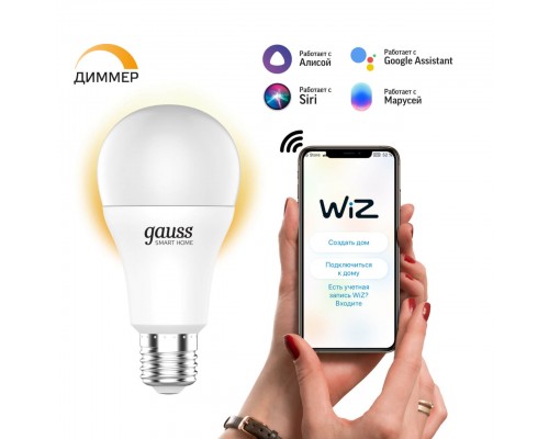 Лампа светодиодная диммируемая Gauss Smart Home E27 8,5W 2700K матовая 1050112