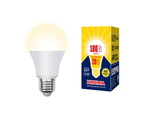 Лампа светодиодная E27 20W 3000K матовая LED-A65-20W/WW/E27/FR/NR UL-00004030