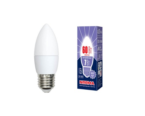 Лампа светодиодная E27 7W 6500K матовая LED-C37-7W/DW/E27/FR/NR UL-00003797