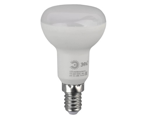 Лампа светодиодная ЭРА E14 6W 2700K матовая LED R50-6W-827-E14 Б0028489