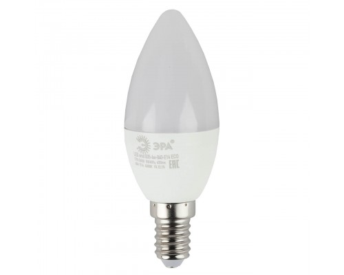 Лампа светодиодная ЭРА E14 6W 4000K матовая ECO LED B35-6W-840-E14 Б0020619