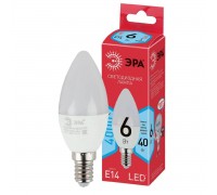 Лампа светодиодная ЭРА E14 6W 4000K матовая LED B35-6W-840-E14 R Б0051057