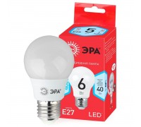 Лампа светодиодная ЭРА E27 6W 4000K матовая LED A55-6W-840-E27 R Б0050688