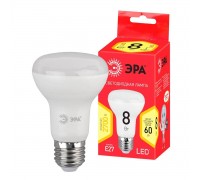 Лампа светодиодная ЭРА E27 8W 2700K матовая LED R63-8W-827-E27 R Б0050701