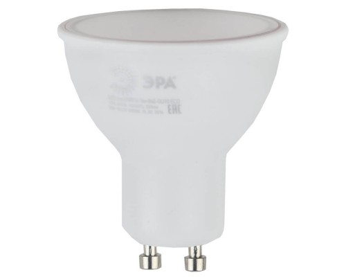 Лампа светодиодная ЭРА GU10 5W 2700K матовая ECO LED MR16-5W-827-GU10 Б0019062