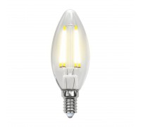 Лампа светодиодная филаментная Uniel E14 5W 3000K прозрачная LED-C35-5W/WW/E14/CL/MB GLM10TR UL-00002367