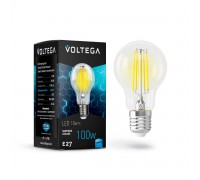 Лампа светодиодная филаментная Voltega E27 10W 4000К прозрачная VG10-А1E27cold10W-F 7101