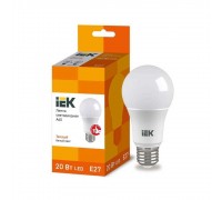 Лампа светодиодная IEK E27 20W 3000K матовая LLE-A60-20-230-30-E27