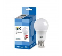 Лампа светодиодная IEK E27 20W 6500K матовая LLE-A60-20-230-65-E27