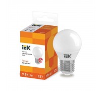 Лампа светодиодная IEK E27 9W 3000K матовая LLE-G45-9-230-30-E27