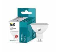 Лампа светодиодная IEK GU5.3 5W 4000K матовая LLE-MR16-5-230-40-GU5