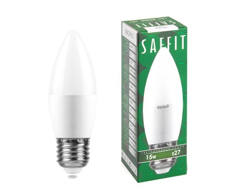 Лампа светодиодная Saffit E27 15W 4000K матовая SBC3715 55206