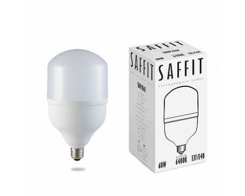 Лампа светодиодная Saffit E27-E40 60W 6400K Цилиндр Матовая SBHP1060 55097