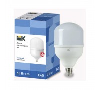 Лампа светодиодная сверхмощная IEK E40 65W 6500K матовая LLE-HP-65-230-65-E40