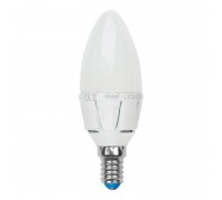 Лампа светодиодная Uniel E14 7W 3000K матовая LED-C37 7W/WW/E14/FR PLP01WH UL-00002413