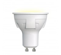 Лампа светодиодная Uniel GU10 6W 3000K матовая LED-JCDR 6W/WW/GU10/FR PLP01WH UL-00002423