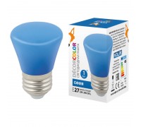 Лампа светодиодная Volpe E27 1W синяя LED-D45-1W/BLUE/E27/FR/С BELL UL-00005639