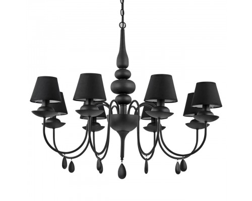 Подвесная люстра Ideal Lux Blanche SP8 Nero 111896