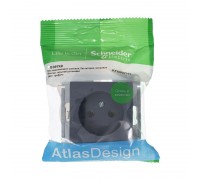 Розетка 2К Schneider Electric AtlasDesign 16A 250V грифель ATN000741