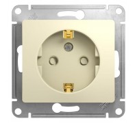 Розетка 2К+З Schneider Electric Glossa 16A 250V со шторками бежевая GSL000245