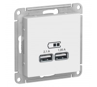 Розетка 2хUSB Schneider Electric AtlasDesign Type A+A белая ATN000133