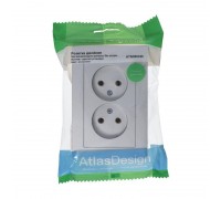 Розетка двойная 2К Schneider Electric AtlasDesign 16A 250V алюминий ATN000320