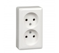 Розетка двойная 2К Schneider Electric Хит 16A 250V белая RA16-237I-B