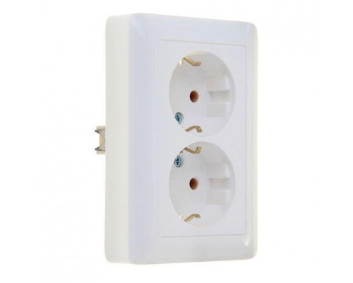 Розетка двойная 2К+З Schneider Electric Хит 16A 250V белая RS16-236-B