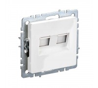 Розетка компьютерная 2хRJ45 IEK Brite кат.5E белая BR-K20-1-K01