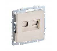 Розетка компьютерная 2хRJ45 IEK Brite кат.5E бежевая BR-K20-1-K10