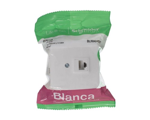 Розетка компьютерная RJ45 Schneider Electric Blanca 5e кат UTP белая BLNIA045001