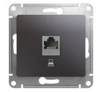 Розетка компьютерная RJ45 Schneider Electric Glossa 5e кат UTP графит GSL001381K