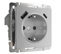Розетка Werkel с быстрой зарядкой USB Type A+С серебряный рифленый W1171709 4690389176456