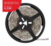 Светодиодная лента Gauss 4,8W/m 60LED/m 2835SMD красный 5M 355000705