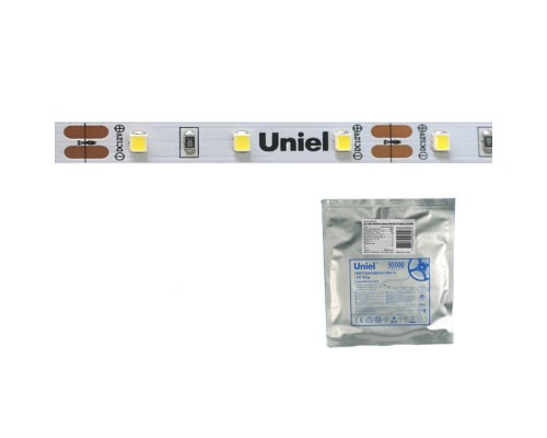 Светодиодная лента Uniel 60LED/m 6W/m 2835SMD холодный белый 5M ULS-2835-60LED/m-8mm-IP20-DC24V-6W/m-5M-DW UL-00002969