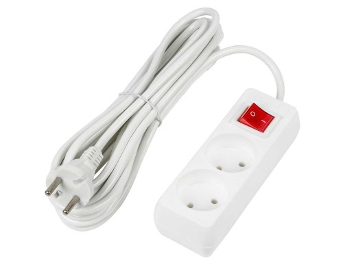 Удлинитель Uniel Ultra 2гн х 5м б/з S-CU2-5B White UL-00009993