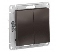 Выключатель двухклавишный Schneider Electric AtlasDesign 10A 250V мокко ATN000651