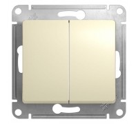 Выключатель двухклавишный Schneider Electric Glossa 10A 250V бежевый GSL000251