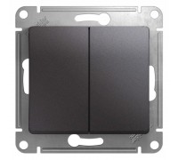 Выключатель двухклавишный Schneider Electric Glossa 10A 250V графит GSL001351