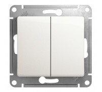 Выключатель двухклавишный Schneider Electric Glossa 10A 250V перламутр GSL000651