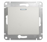 Выключатель одноклавишный Schneider Electric Glossa 10A 250V с подсветкой перламутр GSL000613