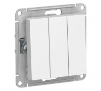 Выключатель трехклавишный Schneider Electric AtlasDesign 10A 250V белый ATN000131