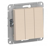 Выключатель трехклавишный Schneider Electric AtlasDesign 10A 250V бежевый ATN000231